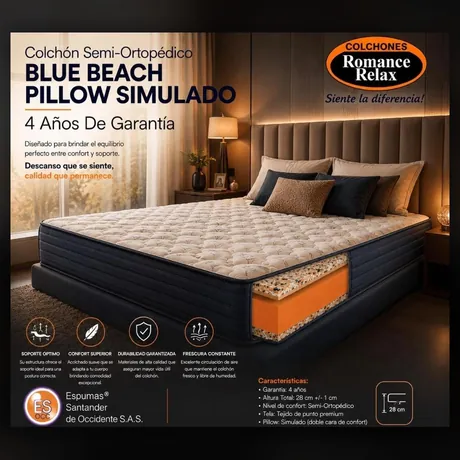 Colchón Blue Beach Pillow Simulado — HOME ELITE, Palmira