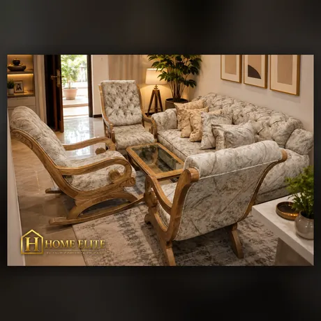 Sala clásica en madera con tela estampada — HOME ELITE, Palmira
