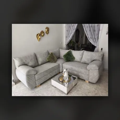Sala esquinera en tela gris clara — HOME ELITE, Palmira
