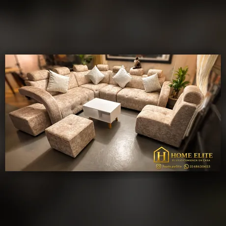 Seccional beige con ottomans — HOME ELITE, Palmira