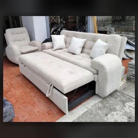 Sofá cama blanco con chaise — HOME ELITE, Palmira